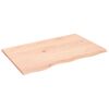 vidaXL bordplade til badev&aelig;relse 80x50x2 cm massivt tr&aelig; ubehandlet
