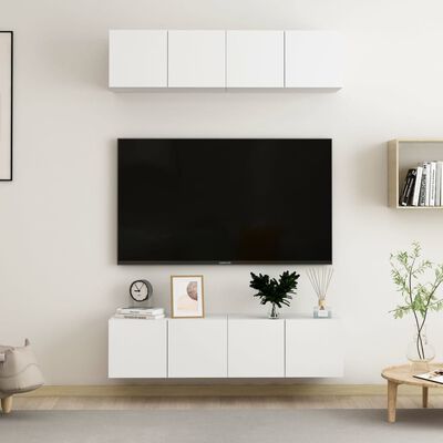vidaXL tv-skabe 4 stk. 60x30x30 cm spånplade hvid