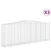 vidaXL buede gabionkurve 3 stk. 400x50x140/160 cm galvaniseret jern