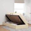 vidaXL Seng med opbevaring og madras Creme 90 x 190 cm Polyester