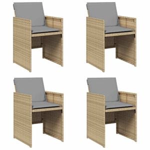 vidaXL havestole 4 stk. med hynder polyrattan blandet beige