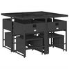 vidaXL spisebordss&aelig;t til haven 9 dele med hynder polyrattan sort
