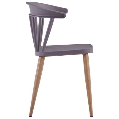 vidaXL spisebordsstole 6 stk. plastik stål grå