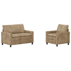 vidaXL Sofa S&aelig;t 2 stk. Gr&aring;brun Polyester