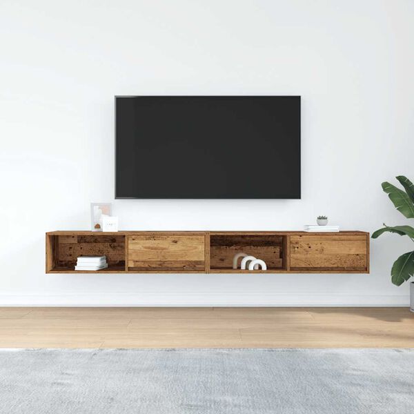 vidaXL tv-borde 2 stk. 100x31x25,5 cm konstrueret træ gammelt trælook