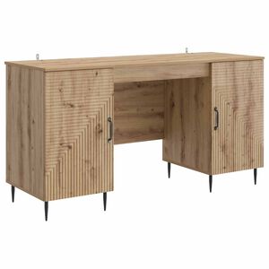 vidaXL Bord med hylde Artisan-eg 142,5 x 50 x 75 cm Konstrueret tr&aelig;