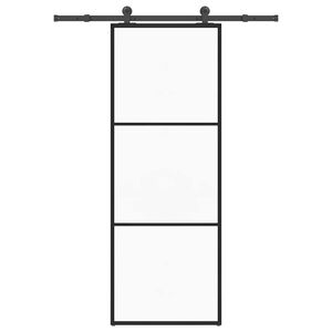 vidaXL skyded&oslash;r med hardwares&aelig;t 76x205 cm sikkerhedsglas aluminium