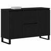vidaXL Sideboard med skuffe Sort eg 101,5 x 35 x 70 cm Konstrueret træ