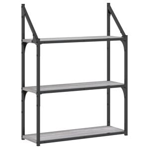 vidaXL v&aelig;greol m. 3 hylder 60x21x78,5 cm konstrueret tr&aelig; gr&aring; sonoma-eg