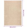vidaXL gulvt&aelig;ppe ZIZUR beige 200x290cm jute-look indend&oslash;rs og udend&oslash;rs