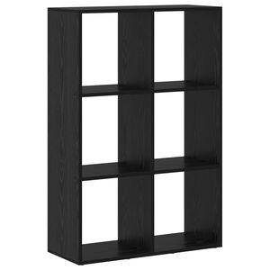 vidaXL Bogskab 6 niveauer 69,5 x 29 x 103,5 cm Konstrueret tr&aelig; Sort eg