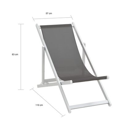 vidaXL foldbare strandstole 2 stk. aluminium og textilene grå