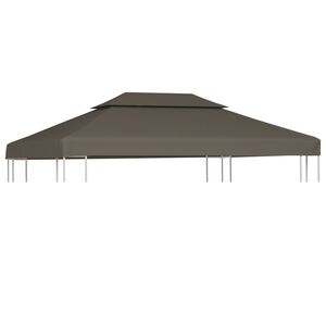 vidaXL pavillontopd&aelig;kke i 2 lag 310 g/m&sup2; 4 x 3 m gr&aring;brun