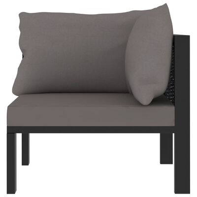vidaXL hjørnedel til sofa med venstre armlæn polyrattan antracitgrå