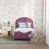 vidaXL Sengestel til tumling med hovedgærde Lilla 70 x 140 cm Fløjl