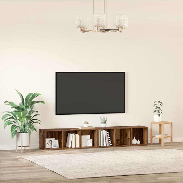 vidaXL TV-m&oslash;bels&aelig;t 2 pcs Gammelt tr&aelig; 37 x 35 x 107cm Konstrueret tr&aelig;