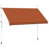 vidaXL manuel foldemarkise 350 cm orange og brun