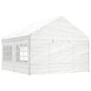 vidaXL pavillon med tag 4,46x4,08x3,22 m polyethylen hvid