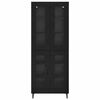 vidaXL Highboard Sort eg 69,5 x 34 x 180 cm Konstrueret tr&aelig;