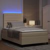 vidaXL Box spring seng med madras med LED Creme 120 x 190 cm Stof