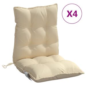 vidaXL stolehynde med lav ryg 4 stk. oxfordstof beige