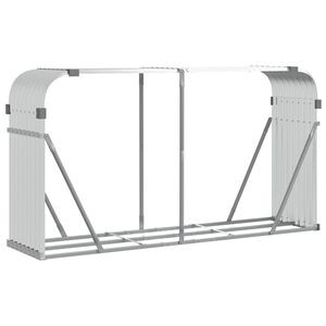 vidaXL br&aelig;ndestativ 180x45x100 cm galvaniseret st&aring;l s&oslash;lvfarvet