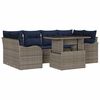 vidaXL Havesofa S&aelig;t 7 stk. Gr&aring; og Marinebl&aring; polyrattan
