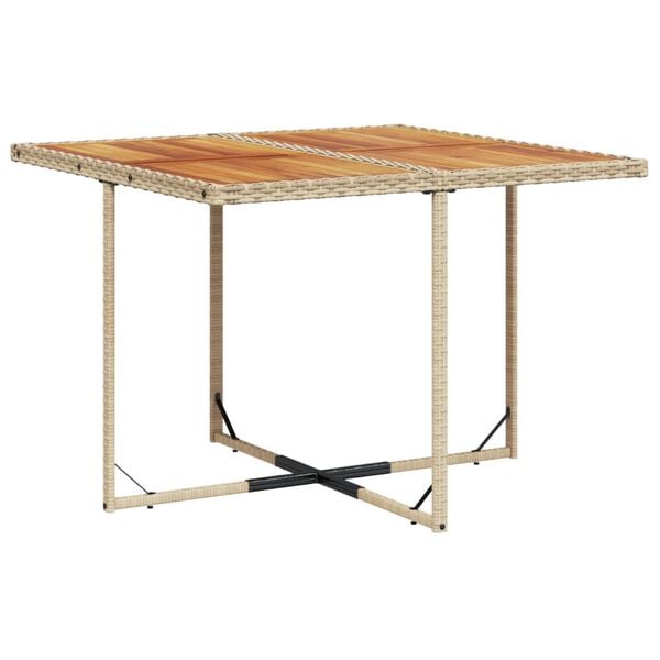 vidaXL spisebordss&aelig;t til haven 5 dele med hynder polyrattan beige