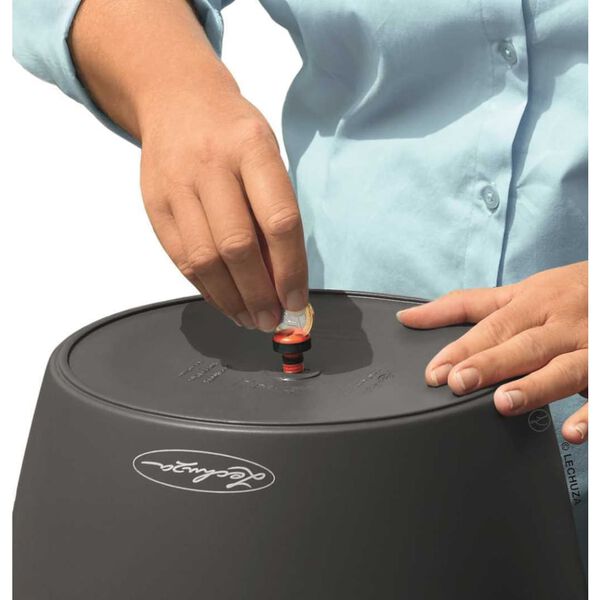 LECHUZA plantekrukke CLASSICO LS 43 ALL-IN-ONE metallisk sort 16083