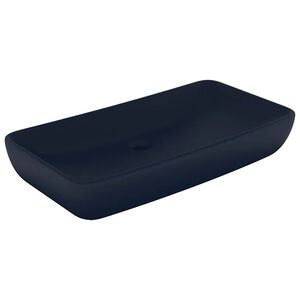 vidaXL luksuri&oslash;s h&aring;ndvask 71x38 cm rektangul&aelig;r keramik mat m&oslash;rkebl&aring;