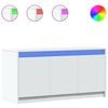 vidaXL tv-bord med LED-lys 100x34x50 cm konstrueret tr&aelig; hvid