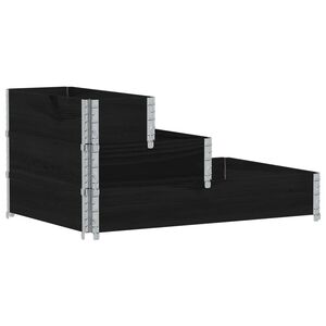 vidaXL h&oslash;jbed 120x80 cm 3 niveauer massivt fyrretr&aelig; sort