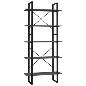 vidaXL bogreol med 5 hylder 80x30x175 cm konstrueret tr&aelig; gr&aring;