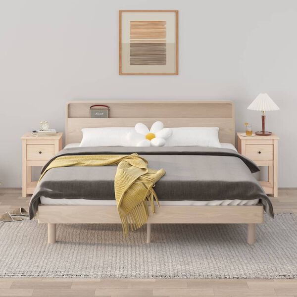 vidaXL sengeborde 2 stk. 40x35x61,5 cm massivt fyrretr&aelig;