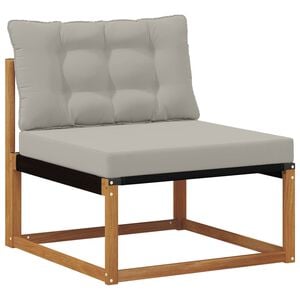 vidaXL Udend&oslash;rs Mellem Sofa Massiv akacietr&aelig; og Textilene Naturfarvet