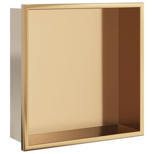 vidaXL brusehylde 32x32x9 cm rustfrit stil b&oslash;rstet guldfarve