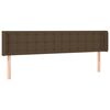 vidaXL sengegavl med kanter 163x16x78/88 cm stof m&oslash;rkebrun