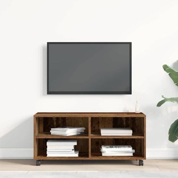 vidaXL TV-skab Brun 90 x 35 x 40.5 cm Konstrueret træ