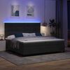 vidaXL LED Box Spring Bed med madras Sort 200 x 200 cm Stof