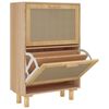 vidaXL skoskab 52x25x80 cm konstrueret tr&aelig; og naturlig rattan brun