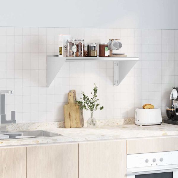 vidaXL væghylde 75x45x31 cm rustfrit stål sølvfarvet