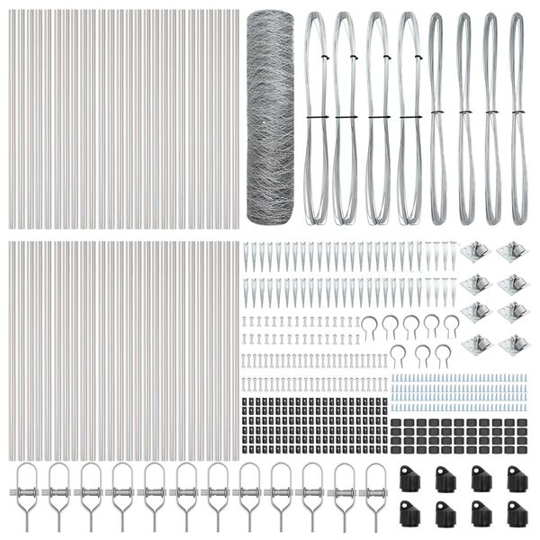 vidaXL Hegnsp&aelig;l S&oslash;lv 100 x 0,8 m (50 mm netv&aelig;rk) St&aring;l
