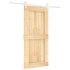 vidaXL Skyded&oslash;r Natur og hvid 95 x 210 cm Massivt Fyrretr&aelig;