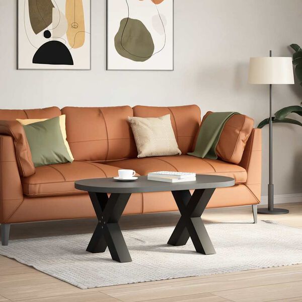 vidaXL sofabordsben X-formet 2 stk. sort 60 x (42-43) cm stål