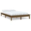 vidaXL sengeramme 135x190 cm dobbelt massivt fyrretr&aelig; gyldenbrun