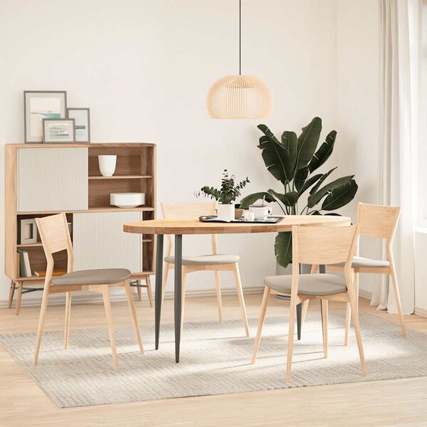 vidaXL bordplade 140x60x4 cm massivt egetr&aelig; oval