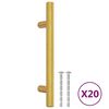 vidaXL skabsh&aring;ndtag 20 stk. 96 mm rustfrit st&aring;l guldfarvet