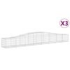 vidaXL buede gabionkurve 3 stk. 400x50x40/60 cm galvaniseret jern