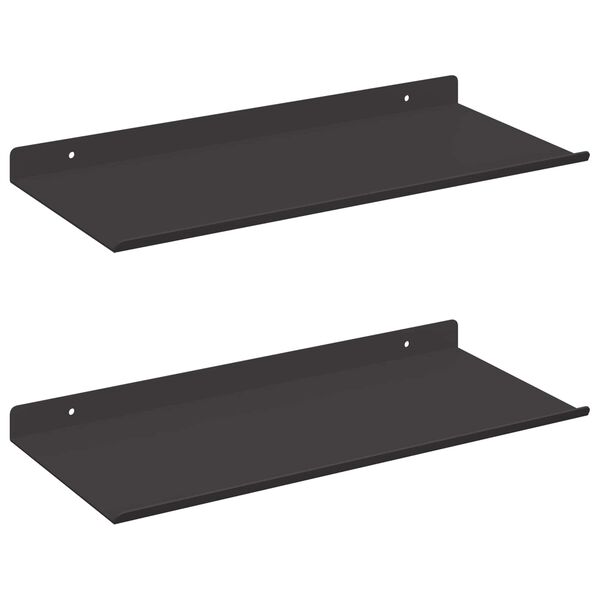 vidaXL V&aelig;ghylde med hylde V&aelig;gmonteret 2 pcs Sort 40 x 17,5 x 2,5 cm