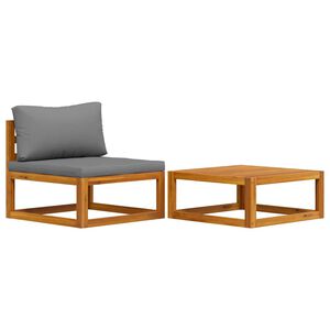 vidaXL sofas&aelig;t til haven 2 dele med hynde massivt akacietr&aelig;
